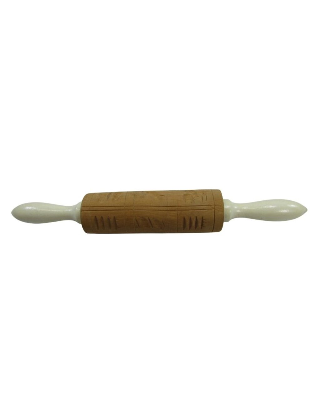 VINTAGE WOOD SPRINGERLE ROLLING PIN 12 DESIGNS BAKING COOKIES 33616 Dough